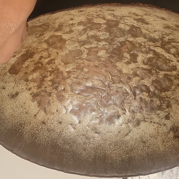 LARGE 15" Vintage Primitive Hand Hammered Metal Rolled Flattened Edge Bowl - Picture 7 of 7